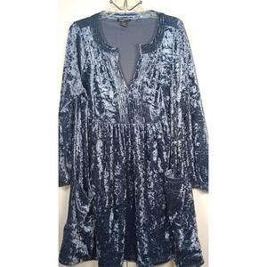 womens dress Blue Velvet 1X cosplay renaissance medieval dark academia gothic